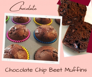 Chocolate Chocolate Chip Beet Muffins
